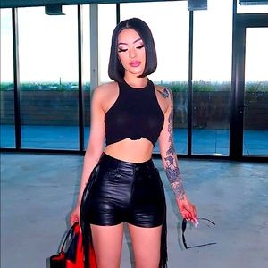 Stage Coach Queen PU Leather Shorts